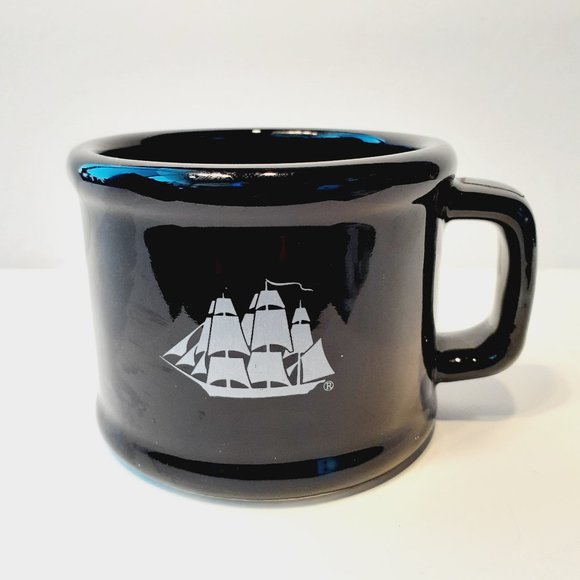 1985 Old Spice Shulton Shaving Mug Blue Heavy Pottery Ceramic White Ship Logo - Picture 1 of 8